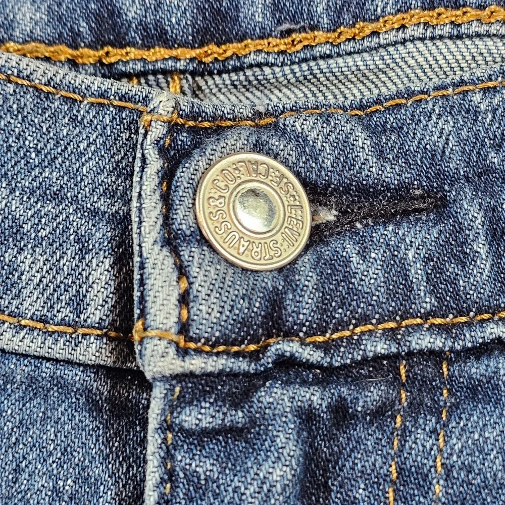 Levi's 505 Mens 34x29 (34x30 Tag) Regular Fit Straight Leg Blue Denim Jeans Work